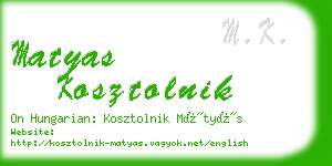matyas kosztolnik business card